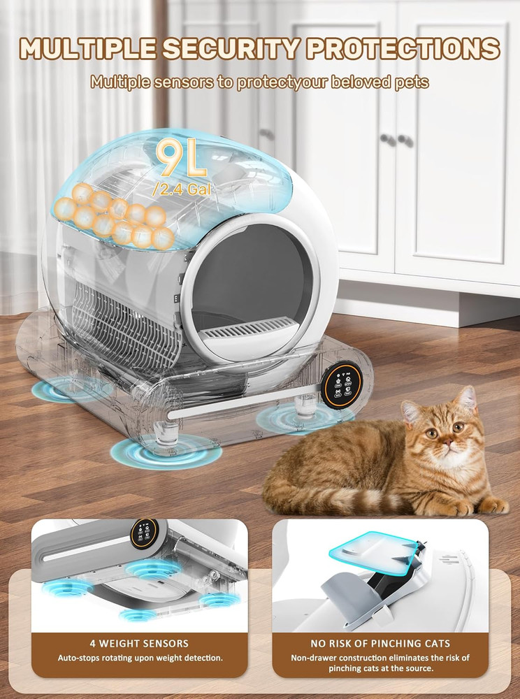 Automatic Litter Box, (2026) Multi-Function Upgrade Robot Self Cleaning Litter B