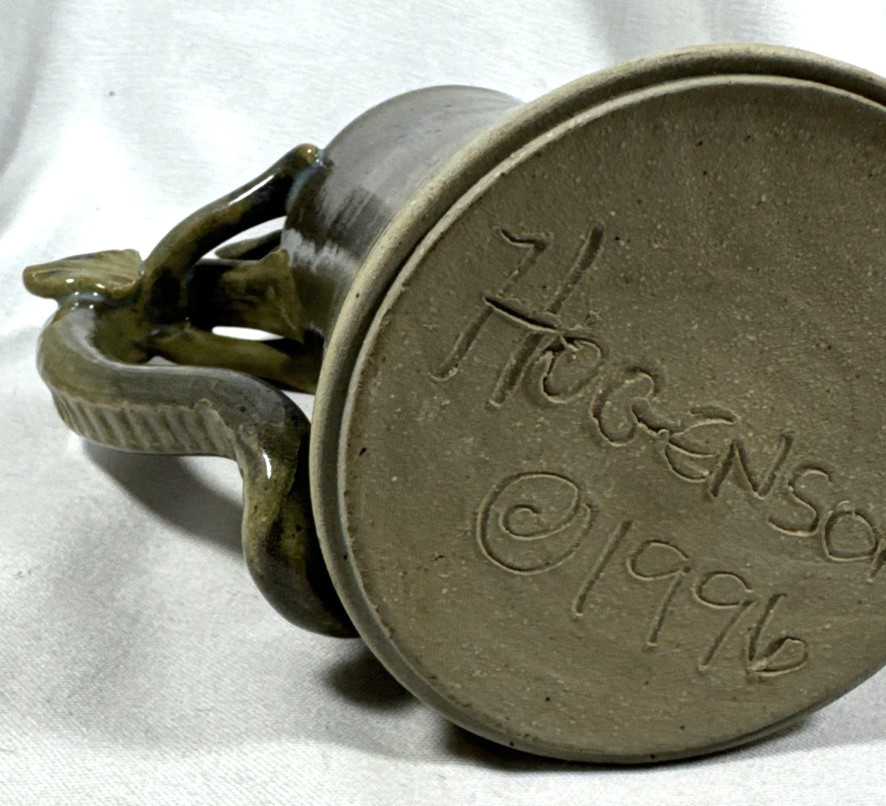 VTG HOGENSON 1996 DRAGON HANDLE MUG RENAISSANCE FESTIVAL HANDCRAFTED POTTERY