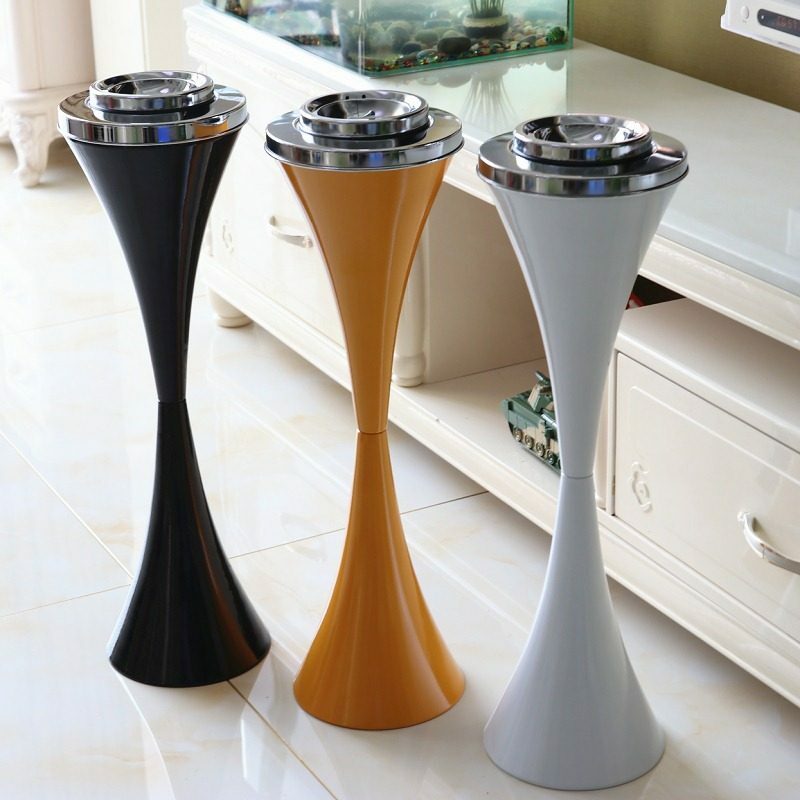 23" High Floor Standing Cigarette Ashtray with Lid Standing Ashtray In/Outdoor