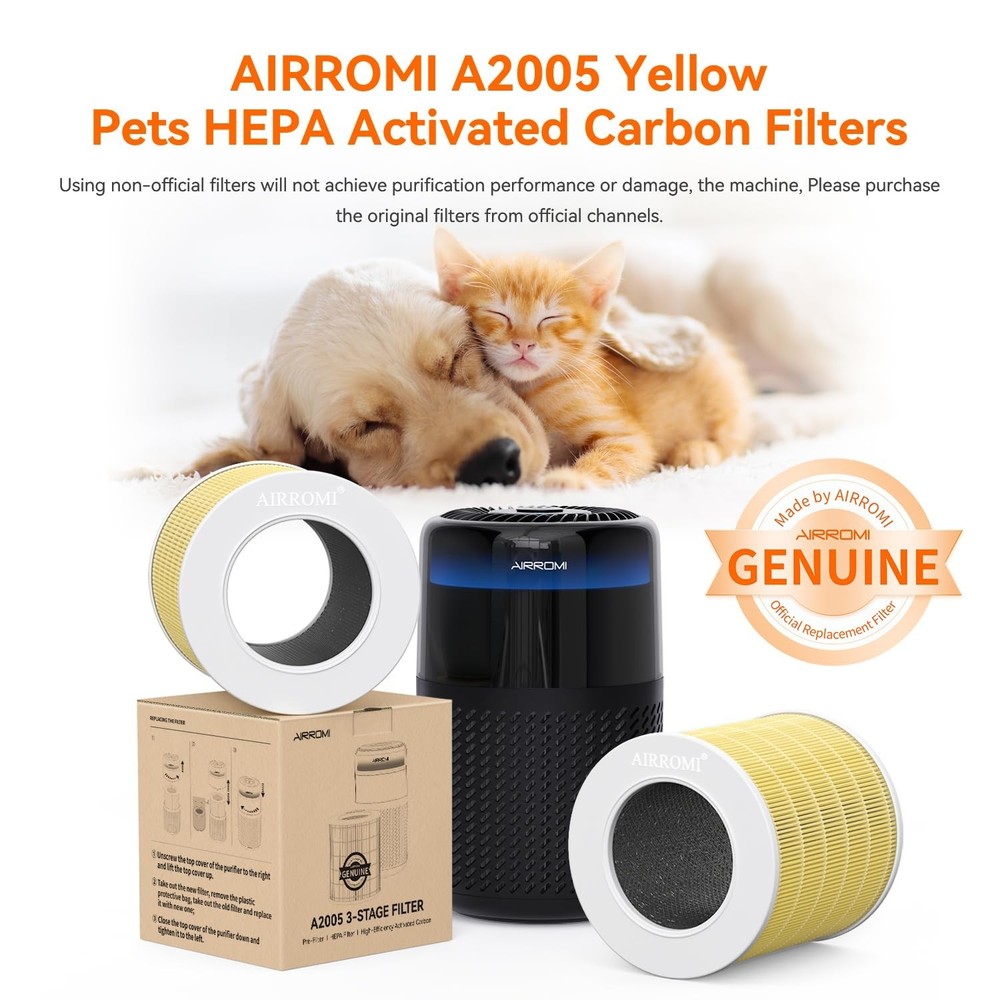 A2005 Yellow Pets Filter 2pack A2005 pets filter 2 pack