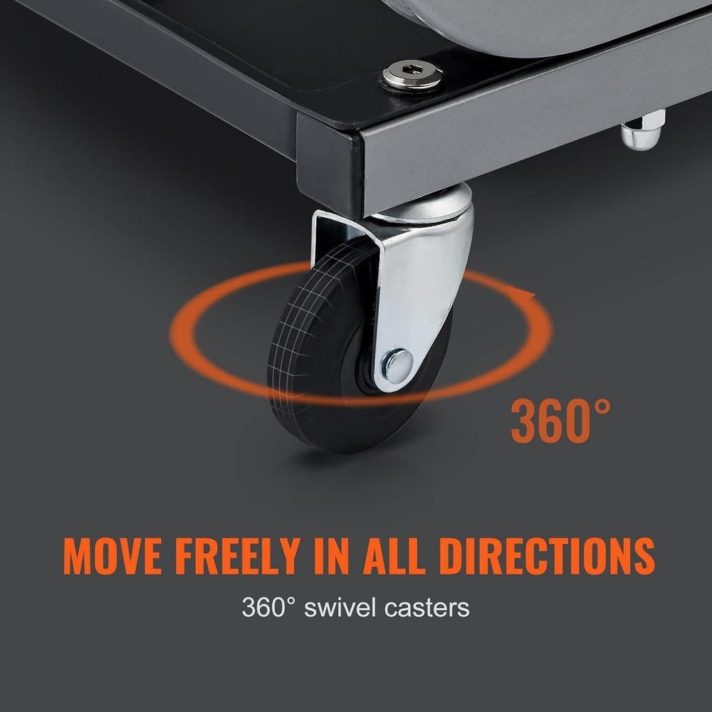 Padded Workshop Stool - 250LBS Rolling Stool with Tool Storage for Mechanics