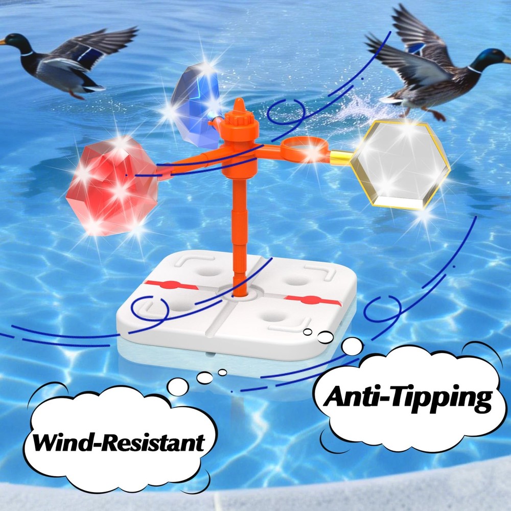 Pool Bird Deterrent Device, Floating Reflective Bird Deterrent Windmill, Keep...