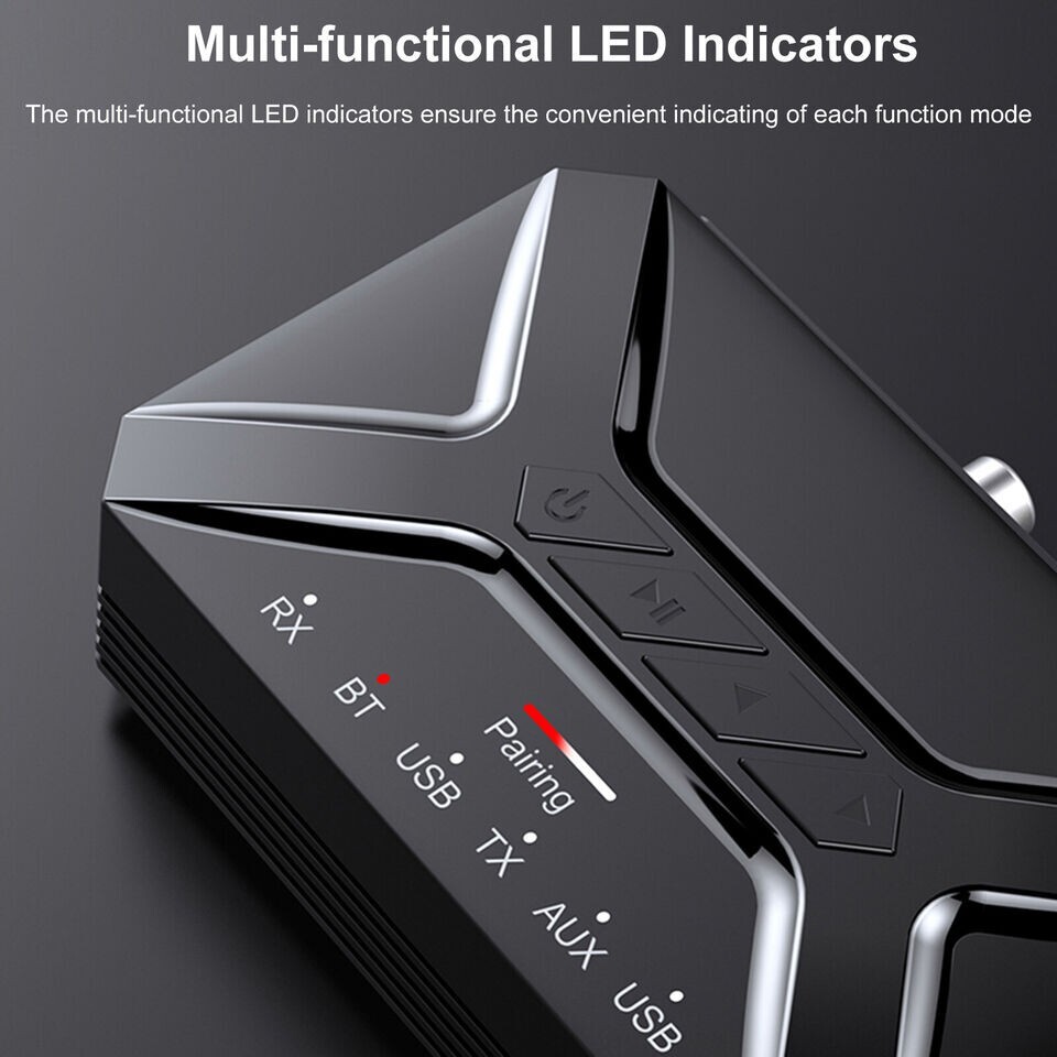 Portable Wireless Bluetooth Transceiver Long Range Bluetooth 5.0 Audio Adapter