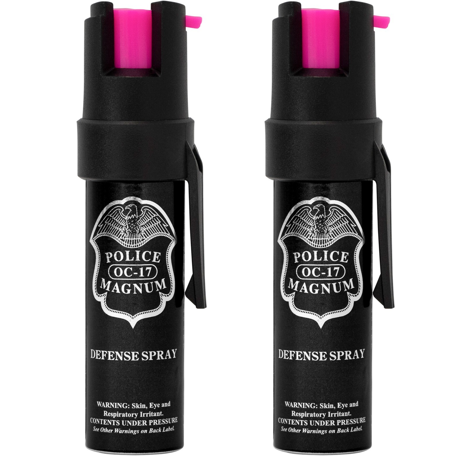 2 Police Magnum pepper spray .75oz HP pocket clip defense security protection