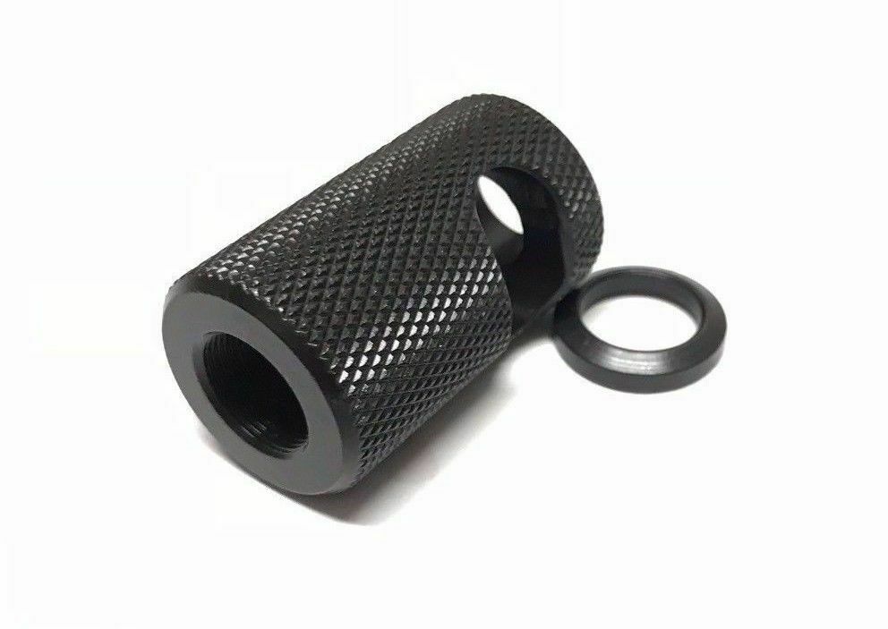 5/8''x24 TPI Thread Compact Short Knurled Surface Muzzle Brake For 9mm