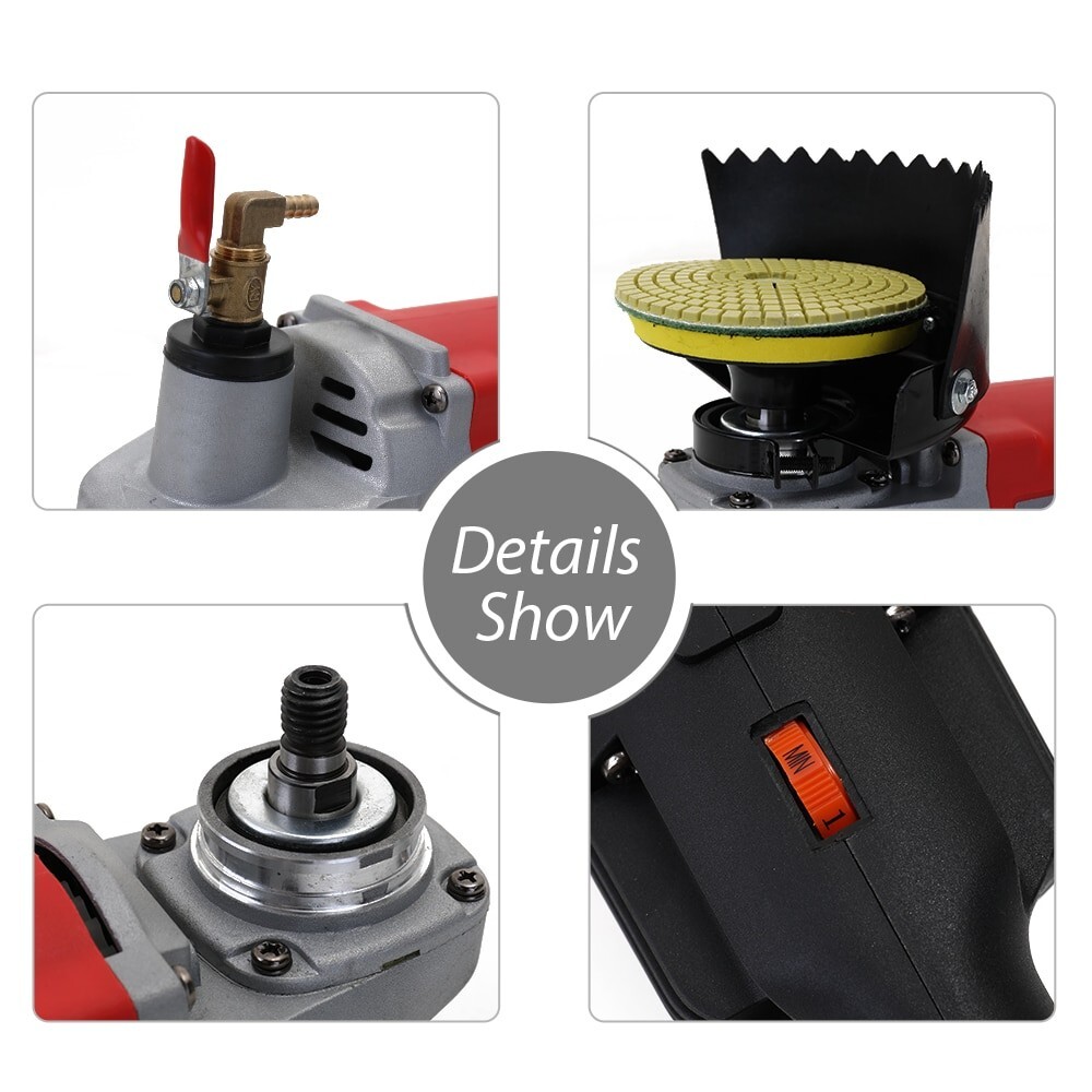 4'' Wet Polisher Diamond Polishing Pad Tool Kit Variable Speeds Buffing Machine