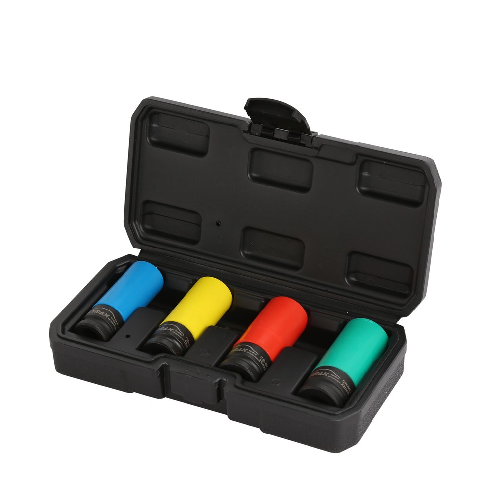 1/2"Dr Lug Nut Impact Socket Set Thin Wall Deep Wheel Protector 17 19 21 22mm