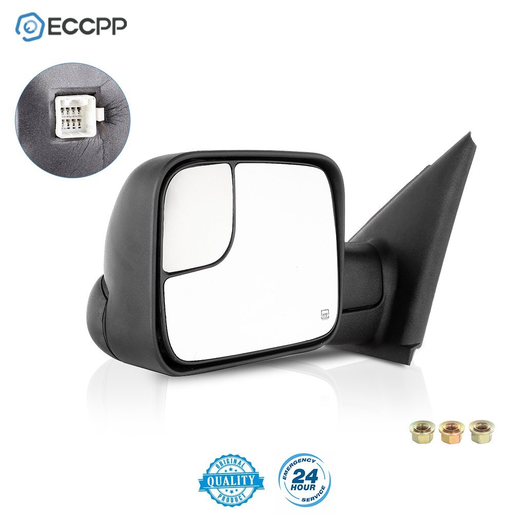 Driver Side Power Heated Tow Mirror For 03-08 Dodge RAM 1500 2500 3500 Black