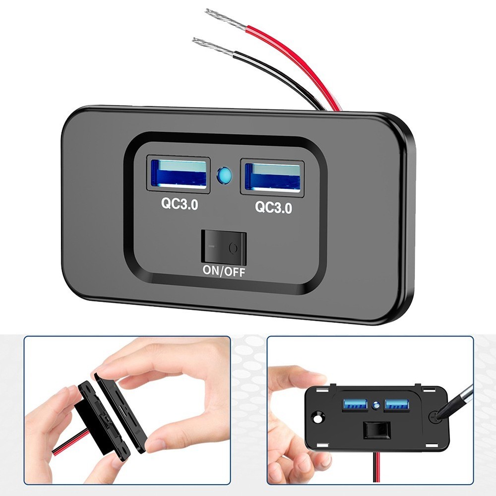 Versatile Performance Quick Charge 3 0 Dual USB Car Fast Charger Panel Outlet