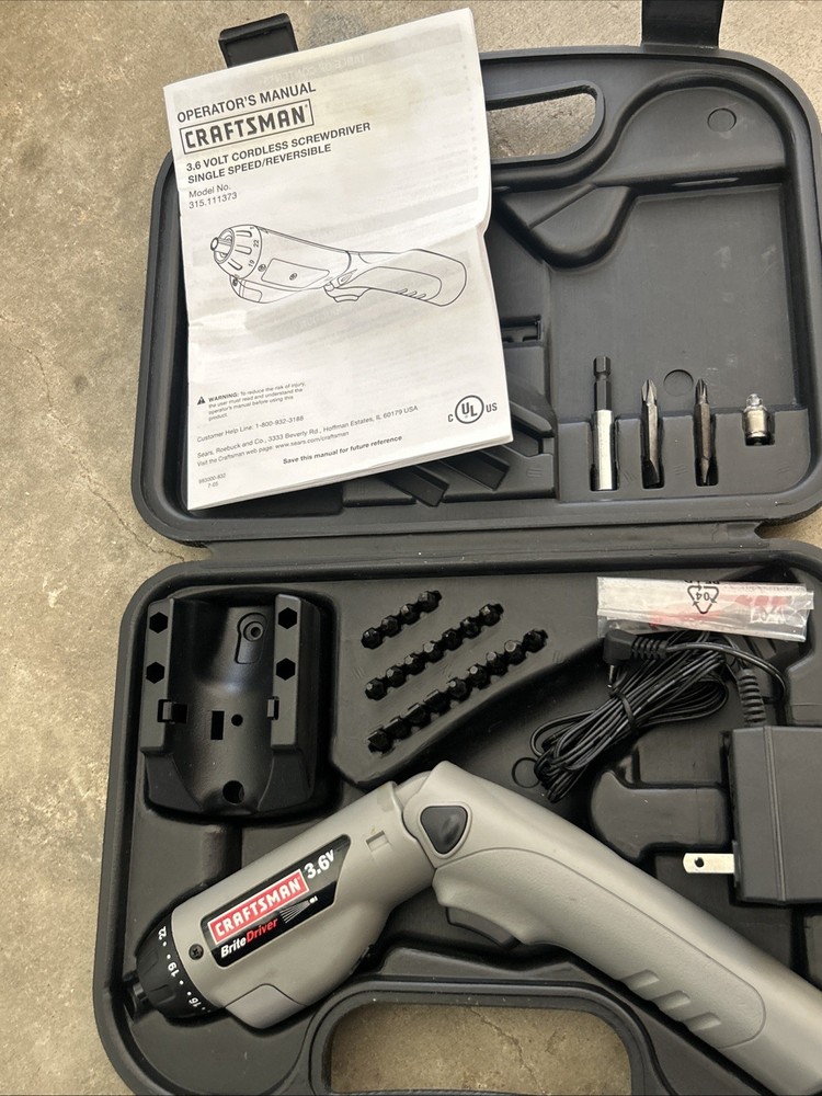 Craftsman Bright Driver 3.6 Volt Screwdriver Model 315.111373