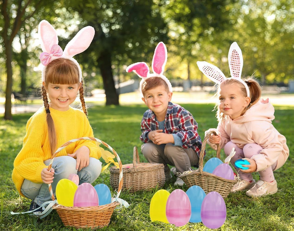 6" Inch Fillable Easter Eggs 6-Pack Jumbo Translucent, Colorful Plastic Jumbo Ea