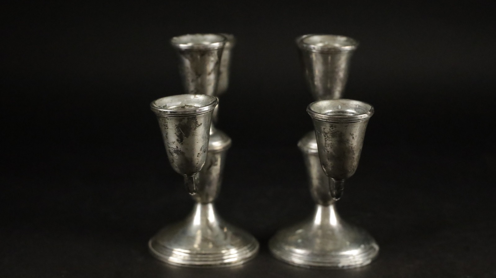 Pair Of Vintage “Empire” Sterling Silver Candelabras #386 - Fast Ship!