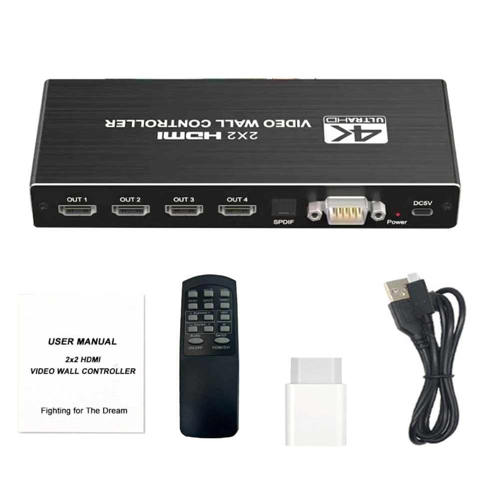 4K matrix HDMI Video Wall Controller 1 In 4 Out HDMI DVI Screen Stitch Processor