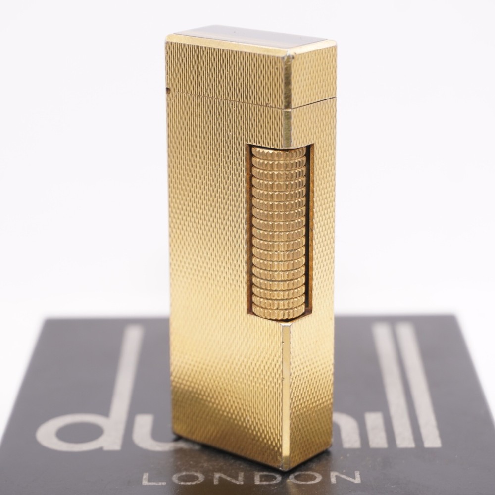 Dunhill Lighter Brown Shell gold Barry Pattern_Ultrasonically cleaned_Working
