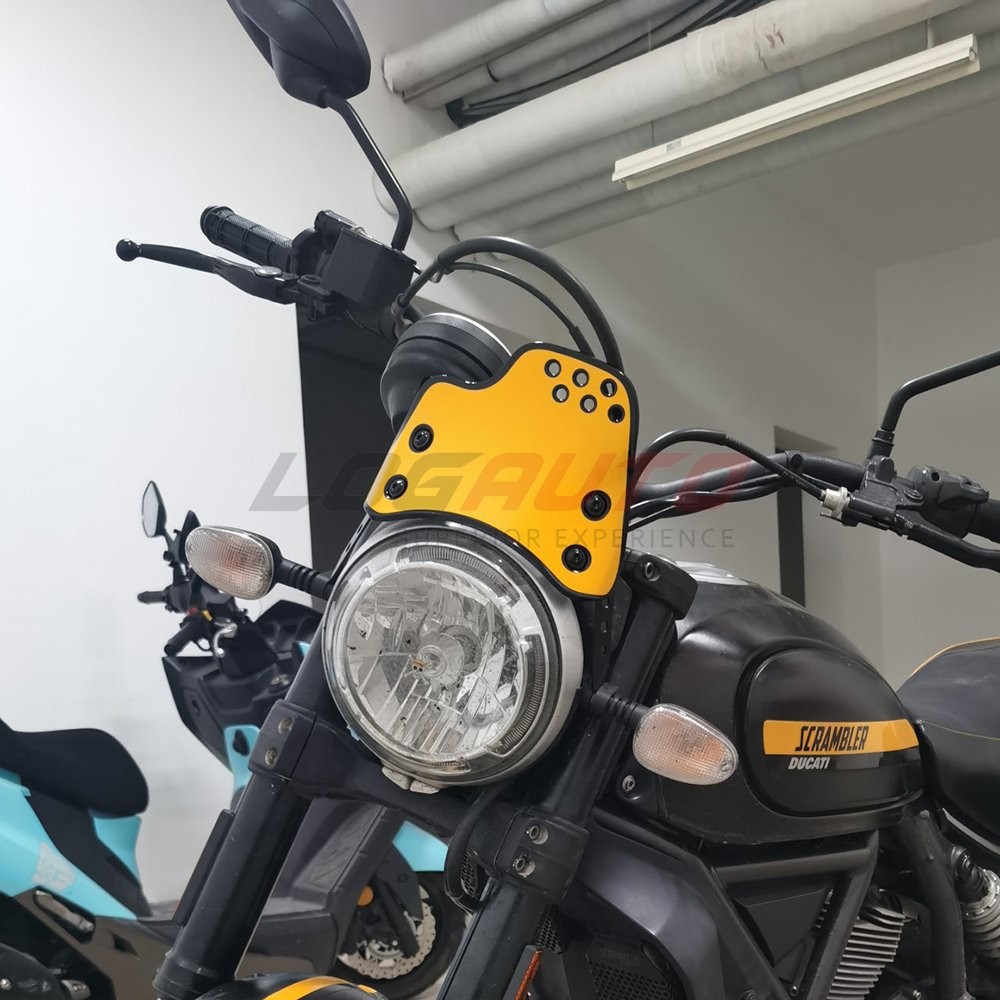 For Ducati Scrambler 15-20 Windshield Windscreen with Bracket Wind Screen Silver