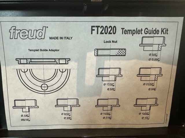 Freud FT2020 Router Template Guide Kit Brass