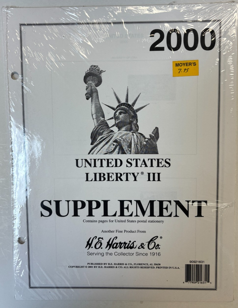Harris United States Liberty 2000 Stamp Album Supplement. NEW