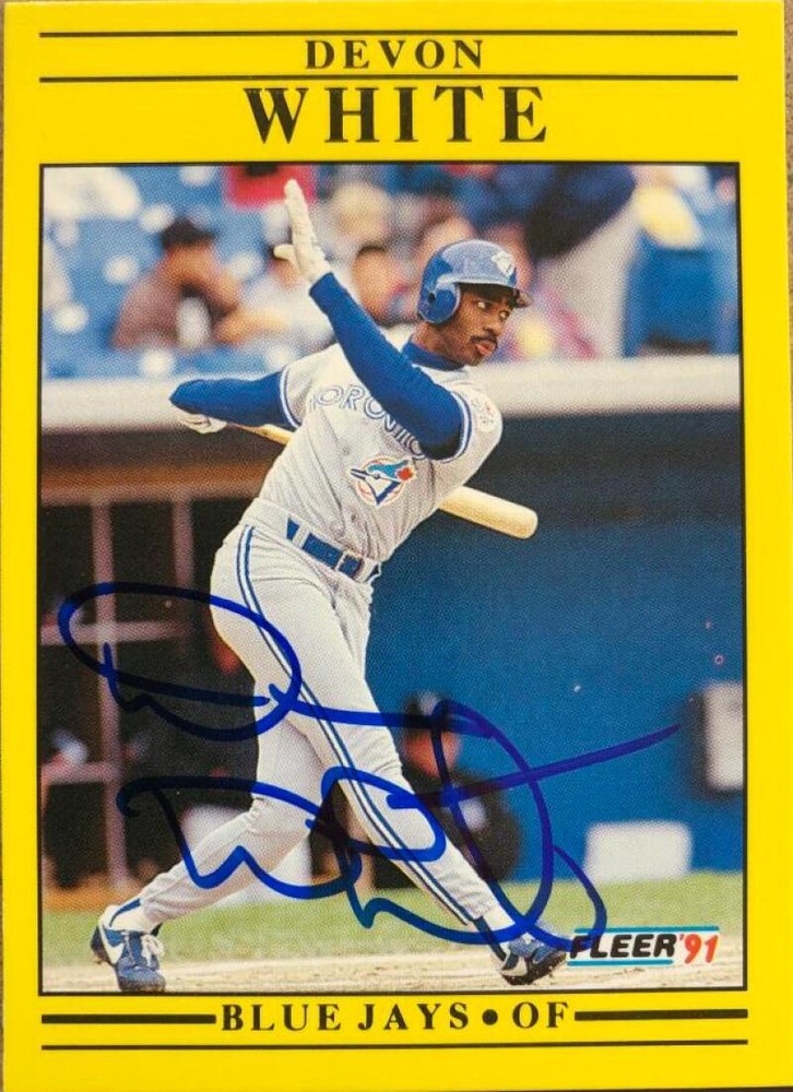 Devon White Autographed 1991 Fleer Update #U-69