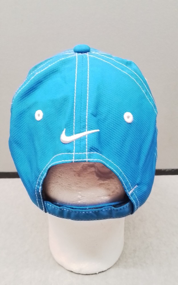 Nike Golf Baseball Hat White Stitching Blue Hat Adjustable Hook N' Loop Closure