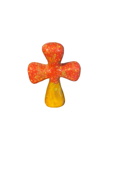 Cross Handmade Ceramic Bohemian Boho Hippie Multicolored