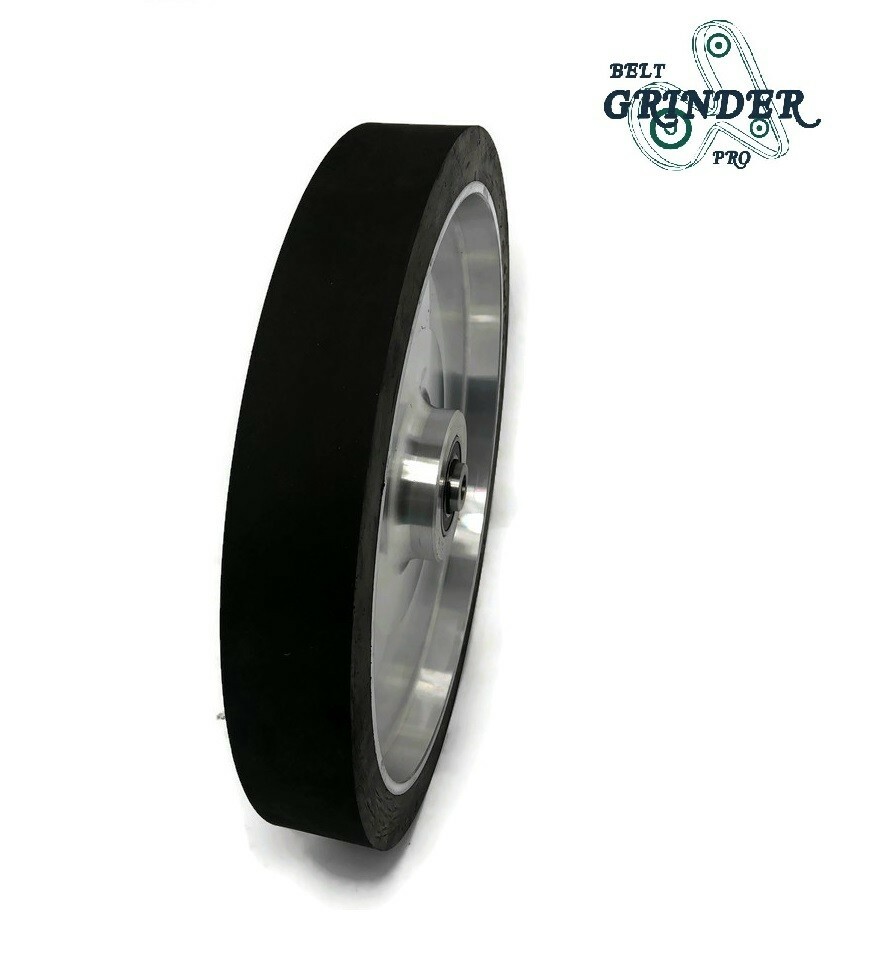10" Smooth Black Rubber Contact Wheel Dynamic Balance For Belt Grinder