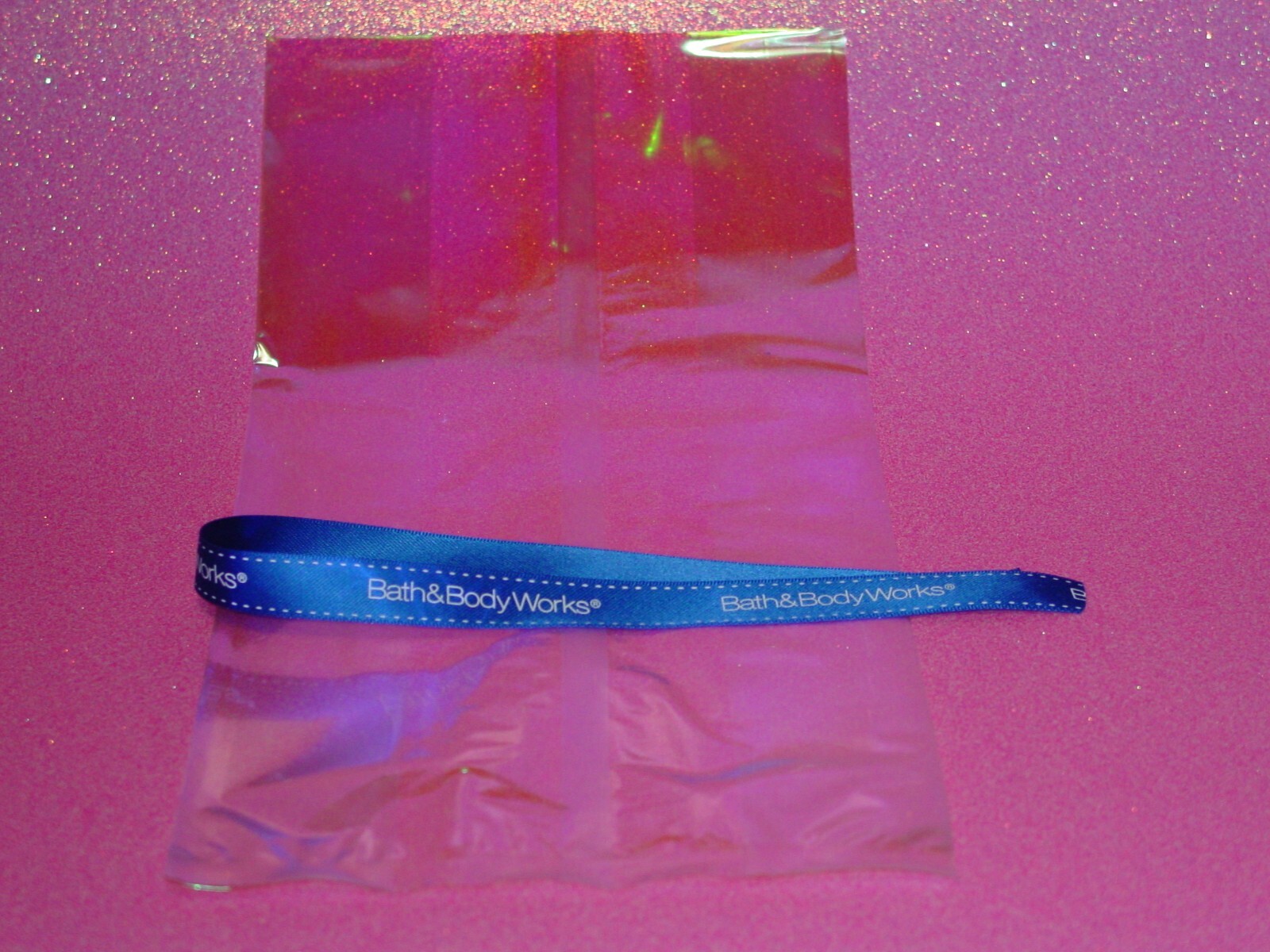 BATH & BODY WORKS GUSSETED *IRIDESCENT CELLOPHANE BAGS W/RIBBON NEW *GIFT BAGS*