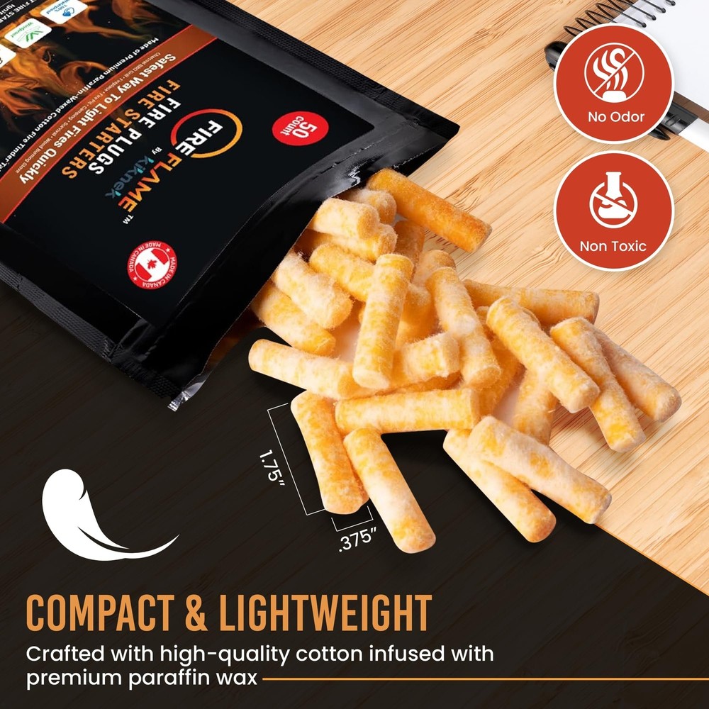 FireFlame Fire Plugs Fire Starter - Quick Instant 100% Waterproof All-Purpose...