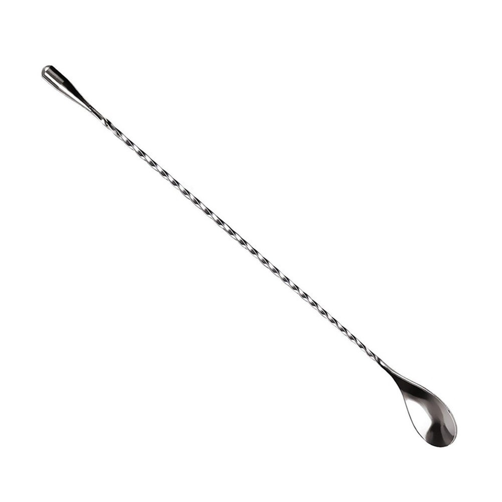 2pcs Silver Mixing Spoons Long Handle Stirring Spoons for Drinks