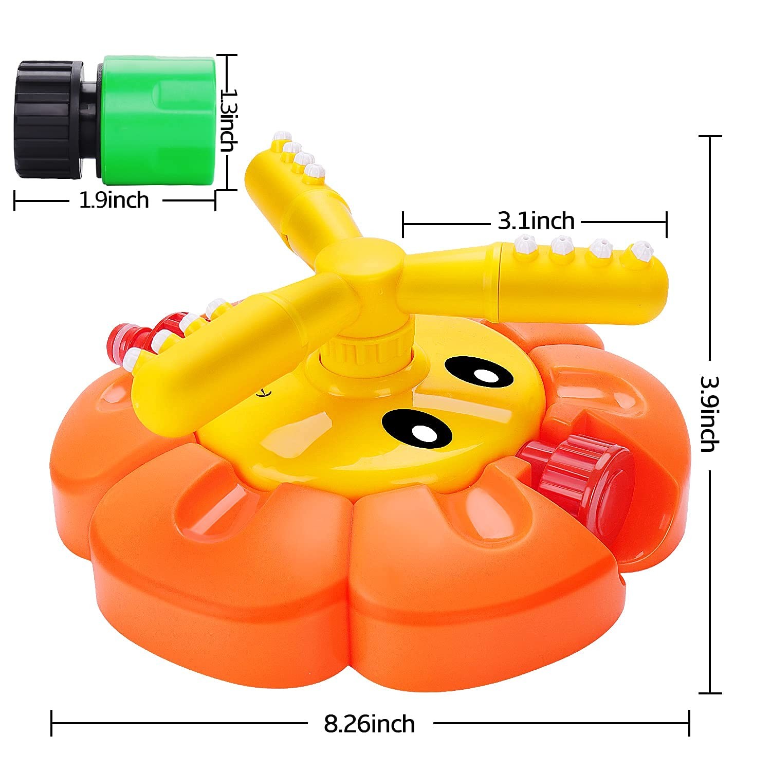 Water Sprinkler for Kids Toddlers Sprinklers with Roating Spray Nozzles Attac...