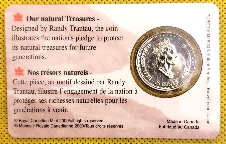 2000 Canada 25 cents coin Natural Legacy Uncirculated