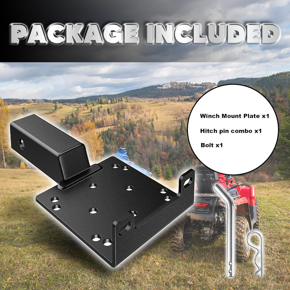 Universal Trailer Hitch Winch Mounting Plate 2" Receiver Bracket Mounting Plate