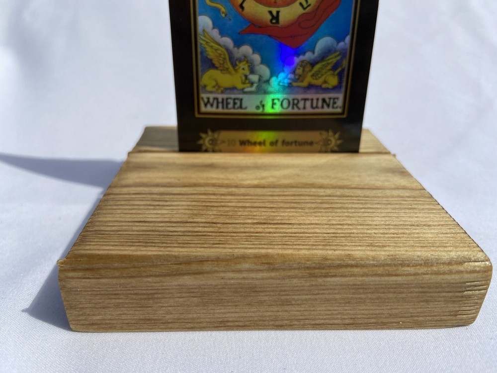 Handmade Solid Pine Tarot Card Holder Display Rack Golden Oak Finish