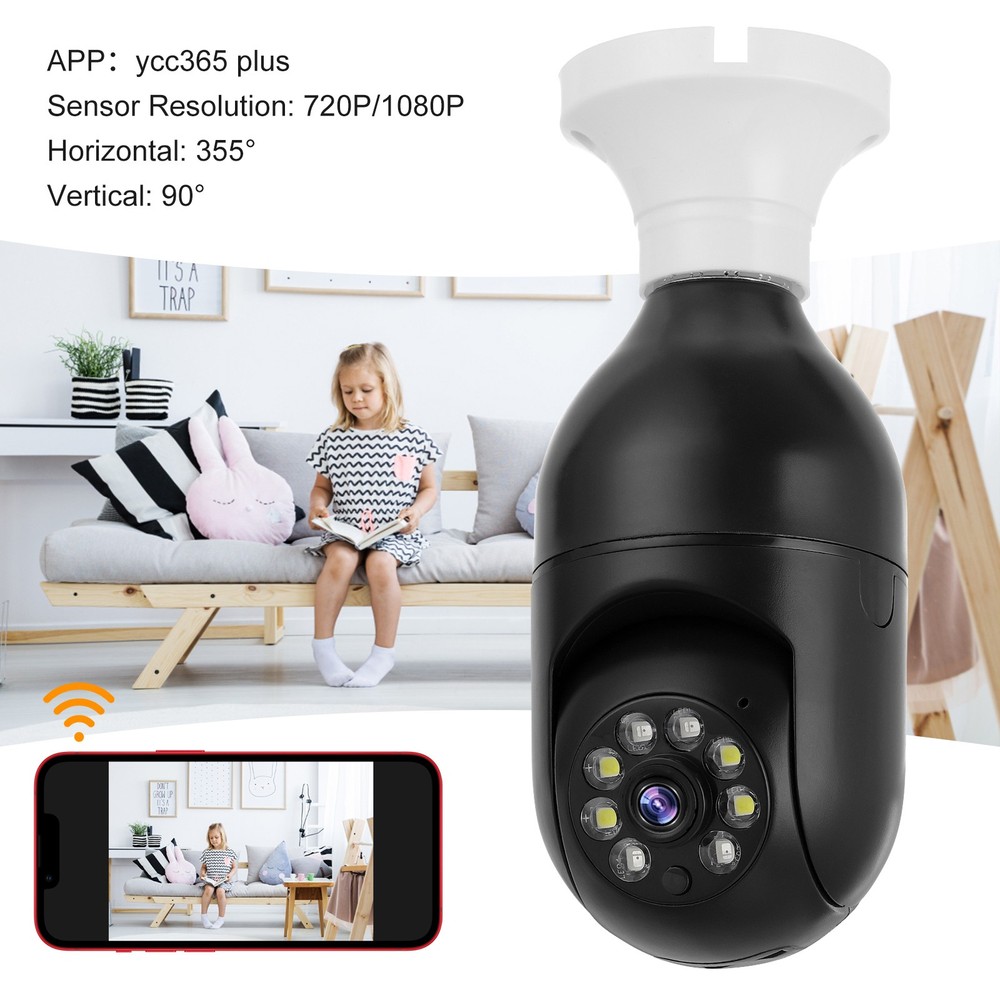 1080P HD Wireless E27 Bulb WiFi IP Camera Smart Security Camera 360° Panoramic