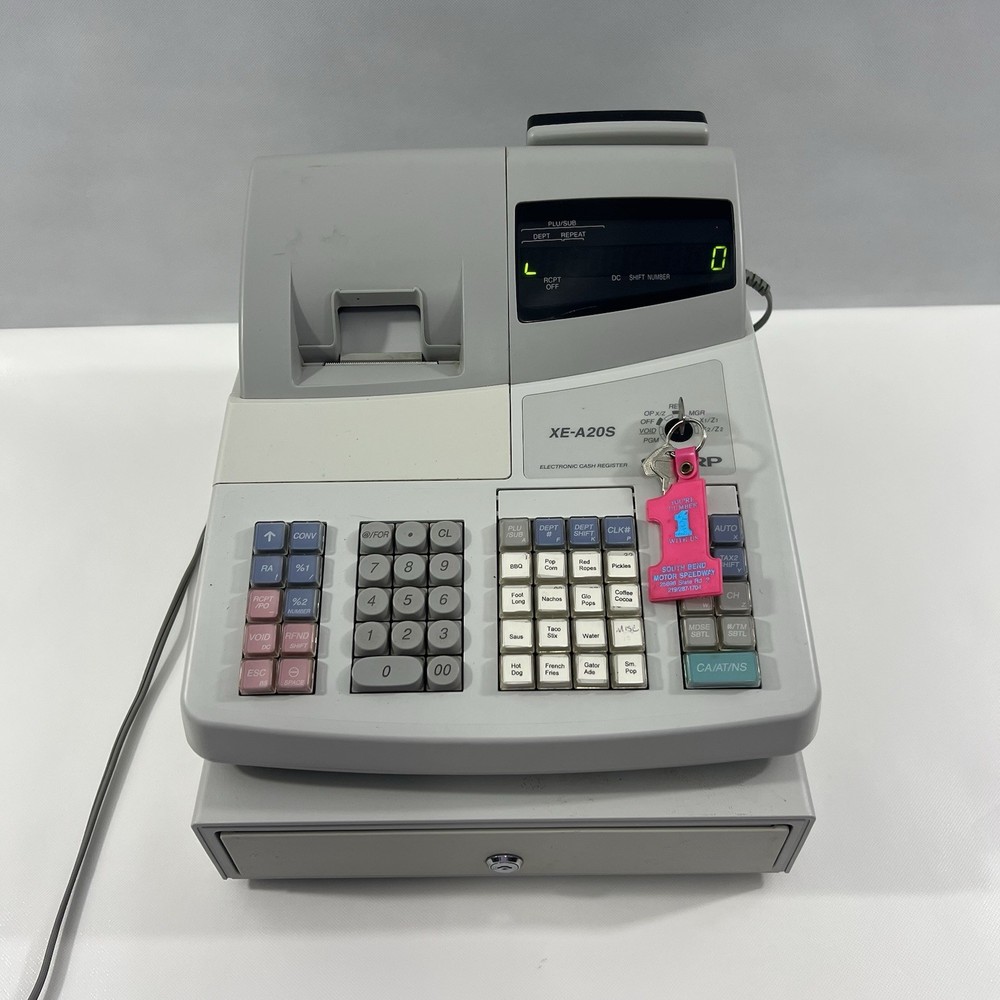 Sharp XE-A20S Cash Register With Keys Tested and Works!
