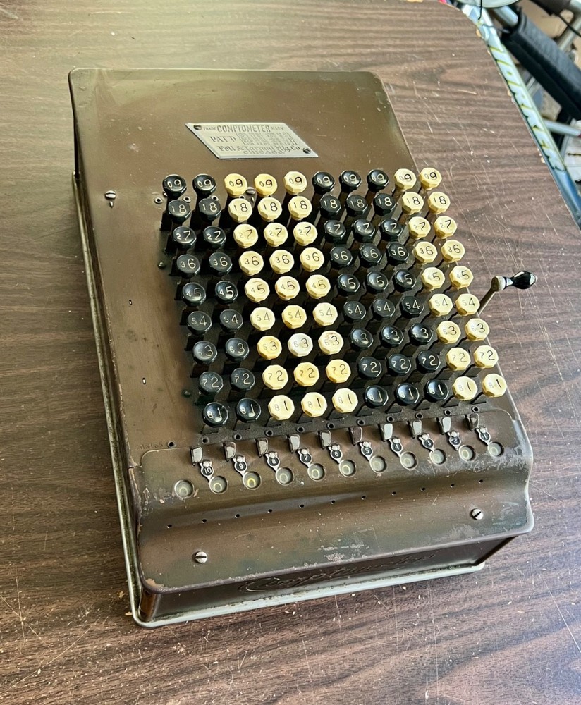 ANTIQUE 1911 COMPTOMETER ADDING MACHINE CALCULATOR FELT & TARRANT BAKELITE KEYS