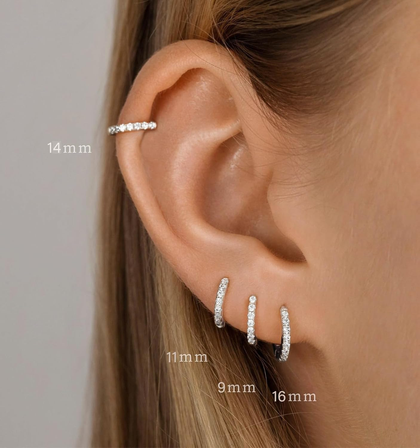 4 Pairs Small Silver Hoop Earrings Set for Women, Sterling Silver Tiny Lightweig