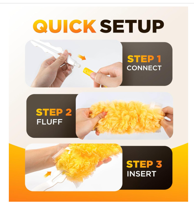 Super Efficient Duster Refills for Swiffer Duster, Duster Kit with 12 Ct Duster