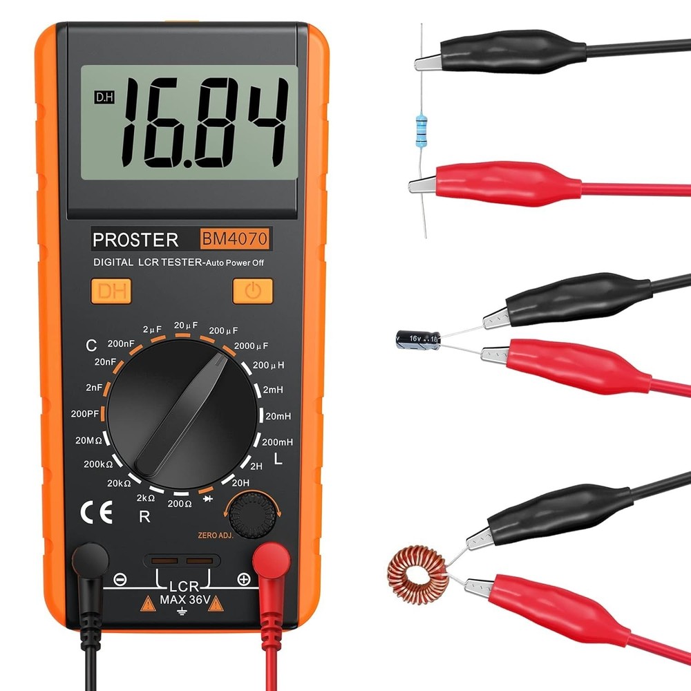 LCR Meter - Capacitance Resistance Inductance Digital LCR Multimeter with LCD Ov