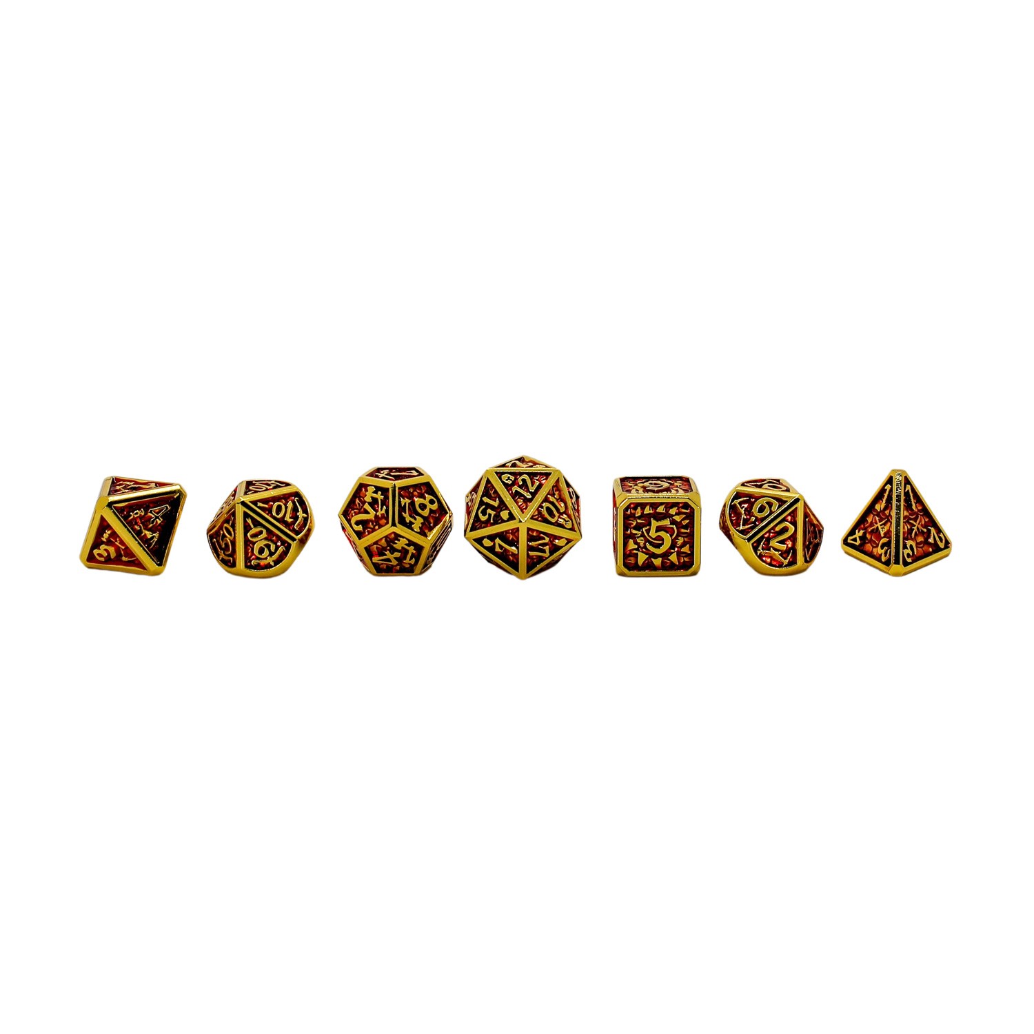 Seven Seas Pirates Metal Red and Gold Dice Set with Display Box