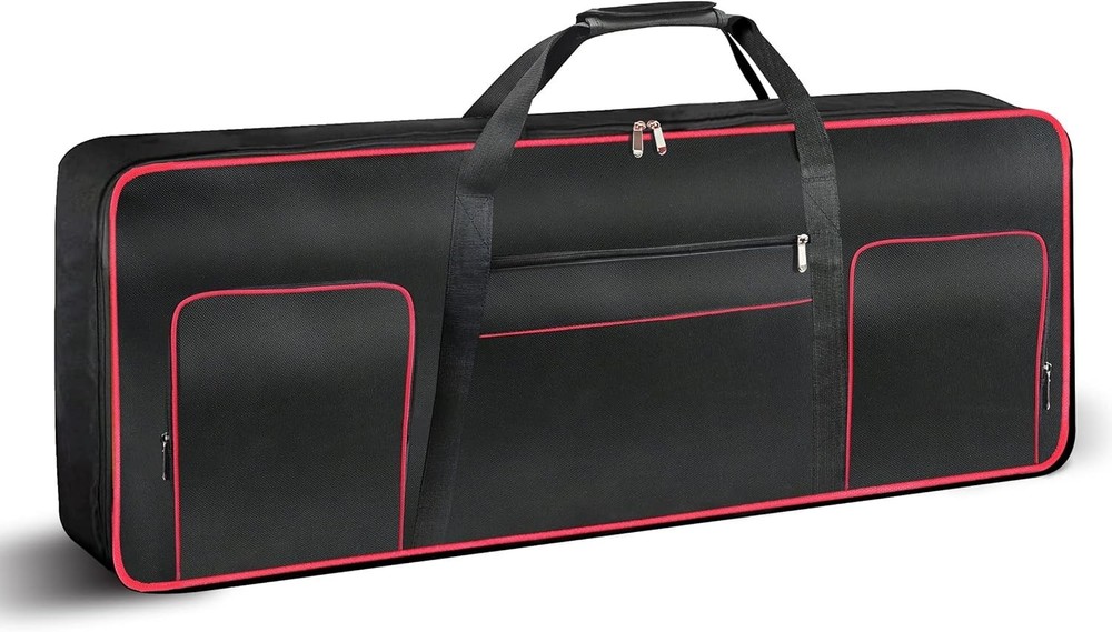 Portable Waterproof Keyboard Case for 61 Key Instruments, Stylish Black Design