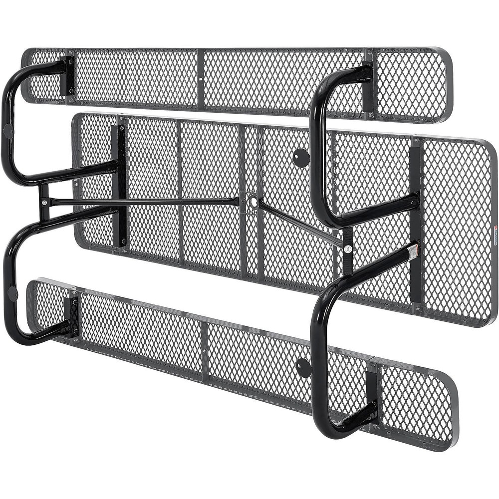 Global Industrial 8'L Rectangular Picnic Table Expanded Metal Gray