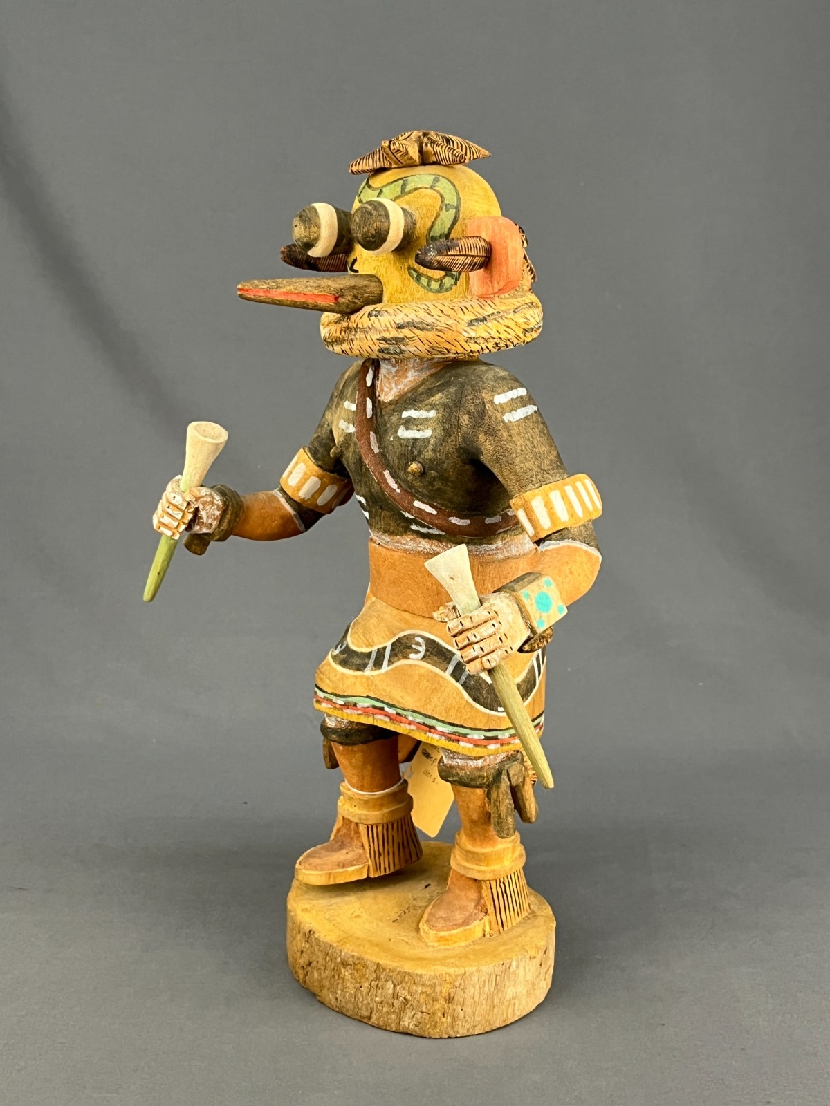 Vtg Hand-Carved 13" Hopi Kachina Doll ZUNI RATTLE SNAKE by Everett Tawahongva
