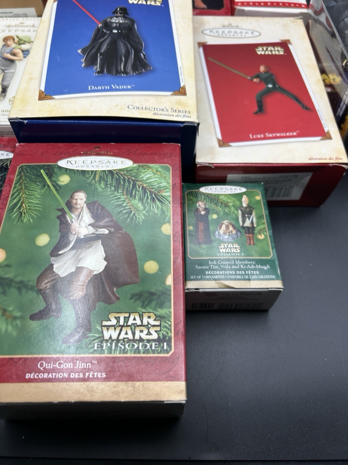 Hallmark Keepsake Star Wars Ornament Lot Boxed Darth Vader Han Solo Boba Fett