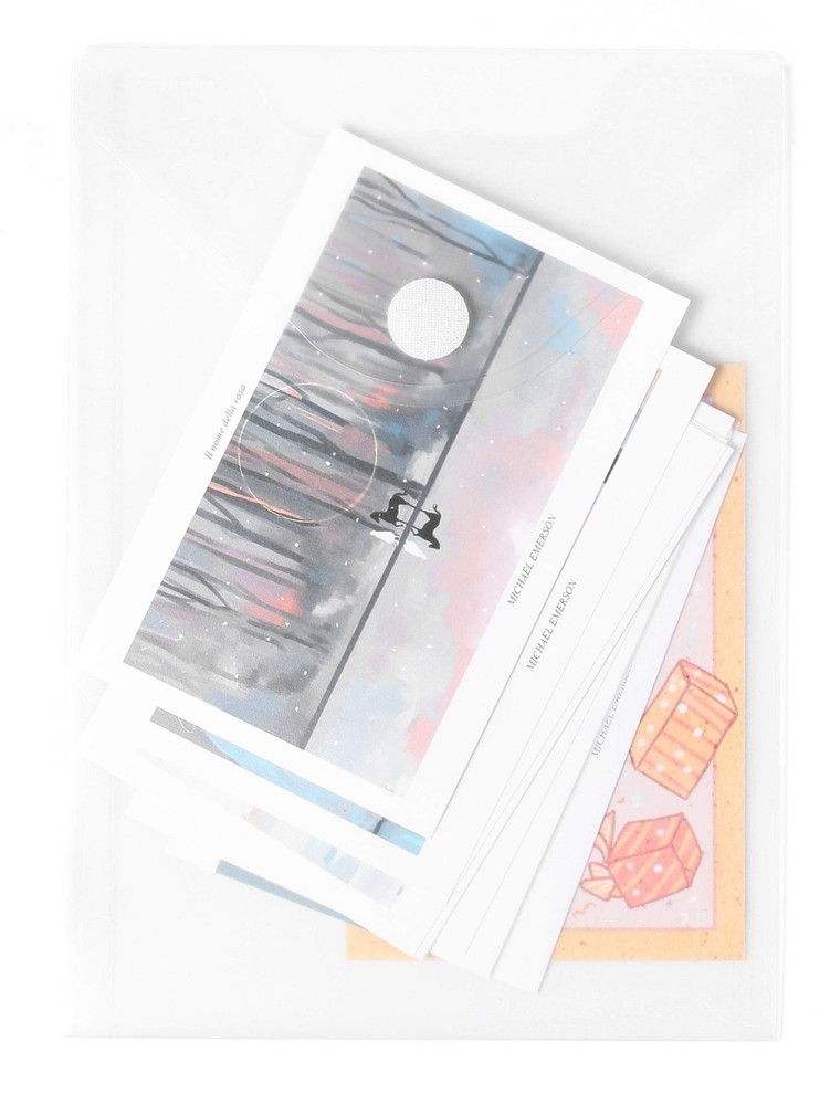 YESSART 7x9 Clear Plastic Envelopes Hook Loop Closure Receipt Stickers Storage H