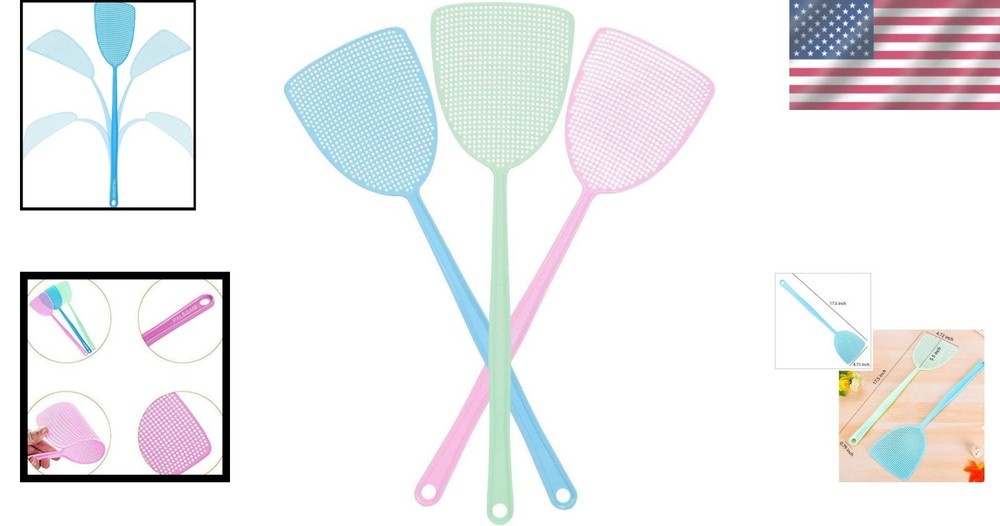 Three Pack Flexible Fly Swatters - Safe, Non-Toxic Pest Control Solutions
