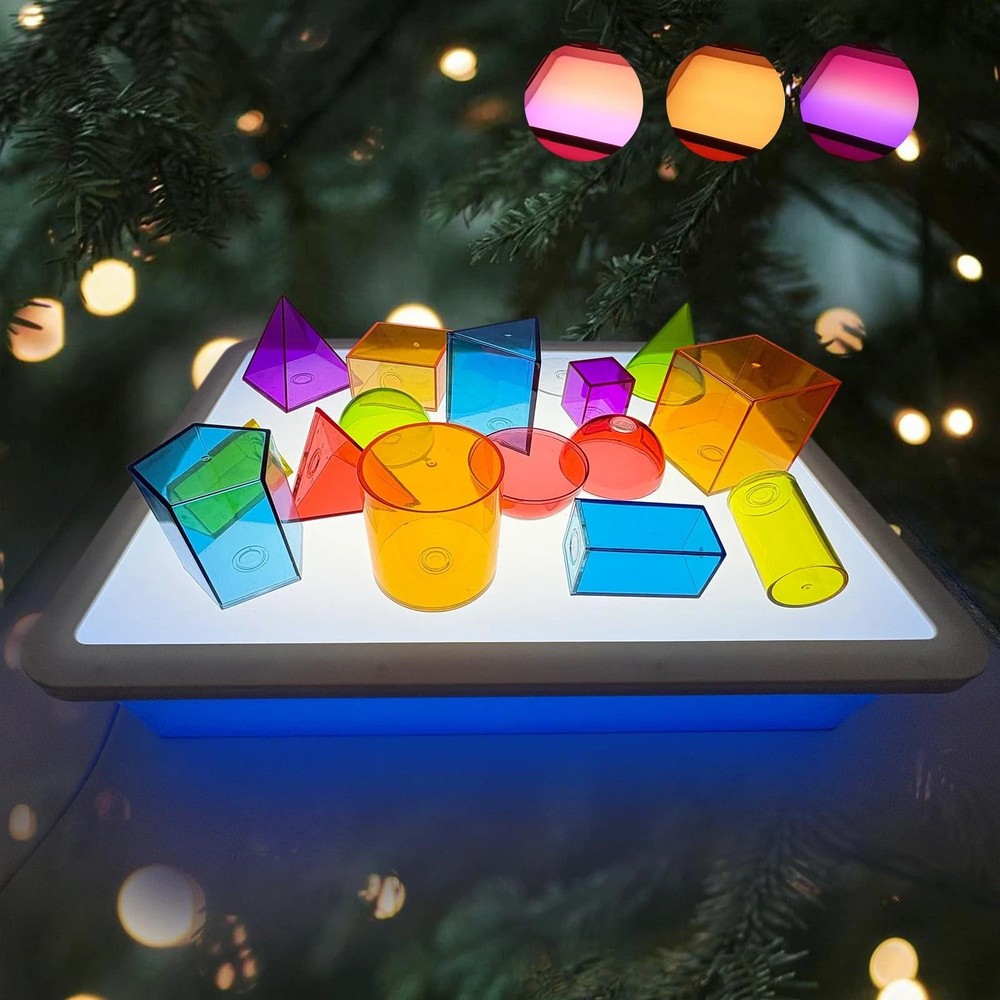 Kids Light Table Sensory Light Box Blue Classroom Learning Stress Relief Gift