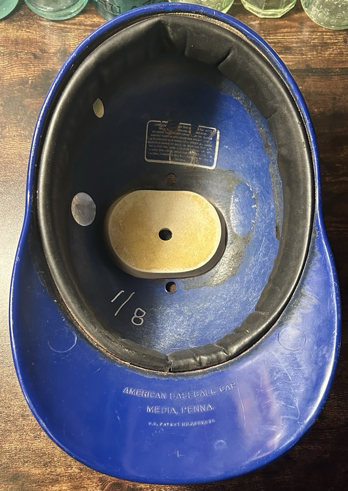 Circa 2004 Chicago Cubs #39 ABC Game Worn Used Catchers Flapless Helmet