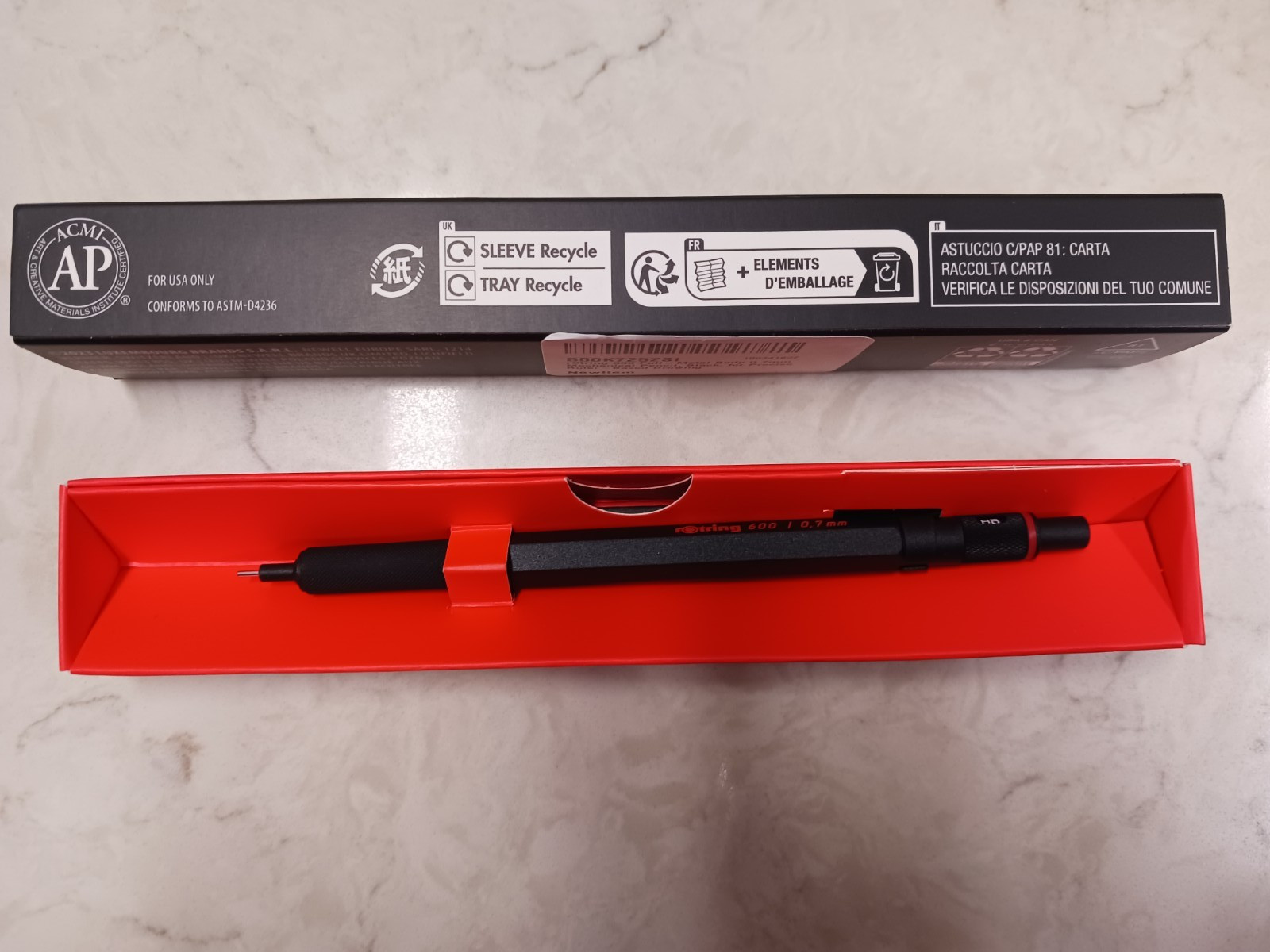 rOtring 600 Mechanical Pencil | 0.7 mm | Full-Metal Body | Black NEW Germany