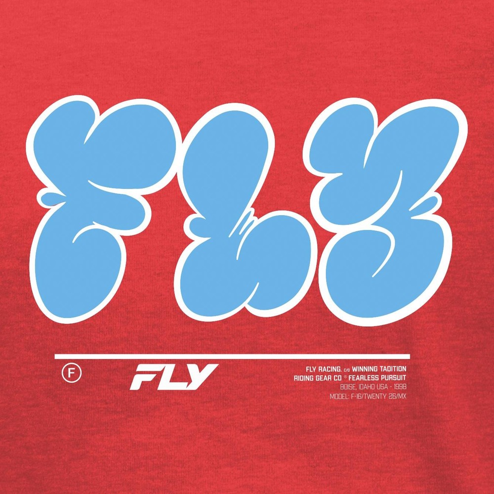 Youth Fly Graffiti Tee Red Yl