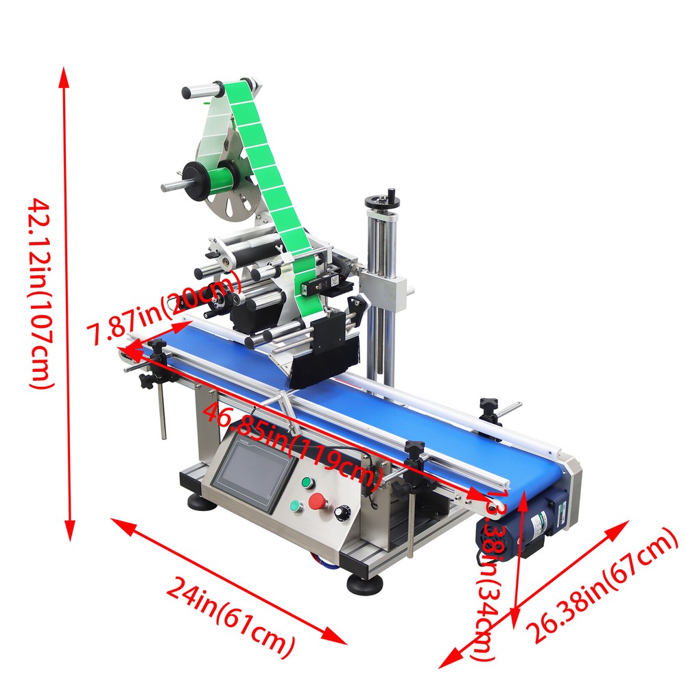 Automatic Flat Labeling Machine Desktop Conveyor Table Plane Label Machine 110V